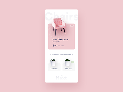 Chairs | Mobile buy online ecommerce figma furniture store interface interior mobile design pink sofa chair user experience design user interface design