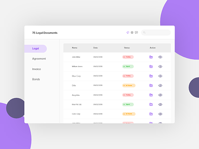 Vertical Tabs crm dashboard design document dribbble interface list view screen ui ux vertical tab