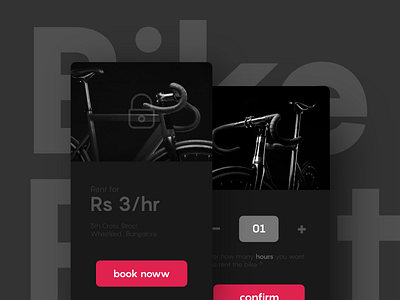 Bike Rental App adobe xd app bike dark design dribbble interface mobile rent screen uiux