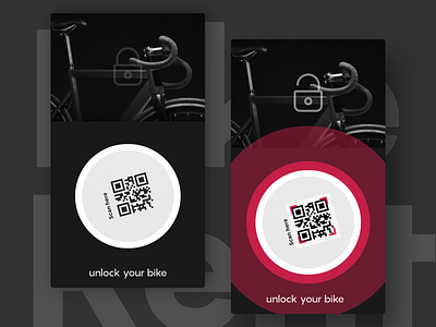 Scan to Unlock adobe xd code dark dribbble interface qr rent bike scan screen uiux unlock