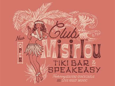 Club Misirlou branding dick dale illustration surf typography vector vintage