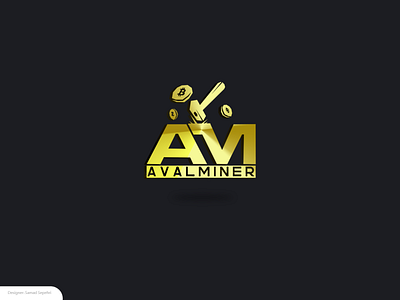 AvalMiner logo branding currency extraction design graphic design logo logo designer miner nft samad sepehri typography ui ux برند سازی صمد سپهری طراح لوگو لوگو ارز ماینر