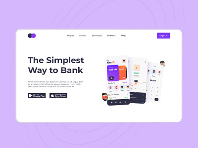 Banking Service Landing Page branding design figma graphic design landing page logo opacityauthor rehanraihan ui ux