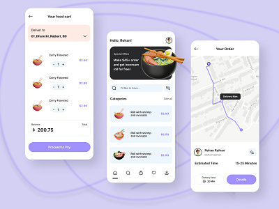 Food Delivery - Android Mobile app design dora design figma mobile app opacityauthor product design ui uiux ux