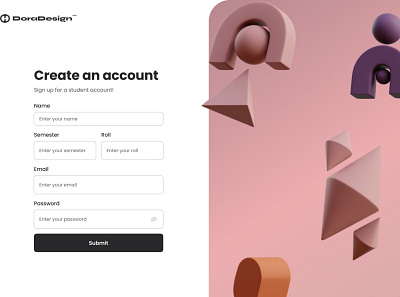 Sign Up Page - Dora Design Ui design dora design dora design ui figma login page design opacityauthor sign up page ui