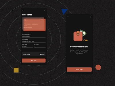 Credit Card Checkout Page - iOS Design #DailyUi checkout page credit card dailyui design figma mobile design opacityauthor ui