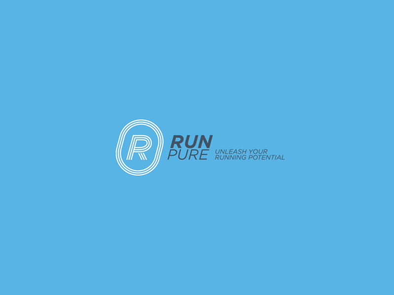 Logo Run Pure brand development concept logo