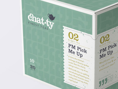 Chat.ty design logo packaging tea