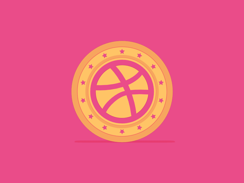 One Coin for Become a Player coin designers draft dribbble free giveaway invitation invite invites players playground shots