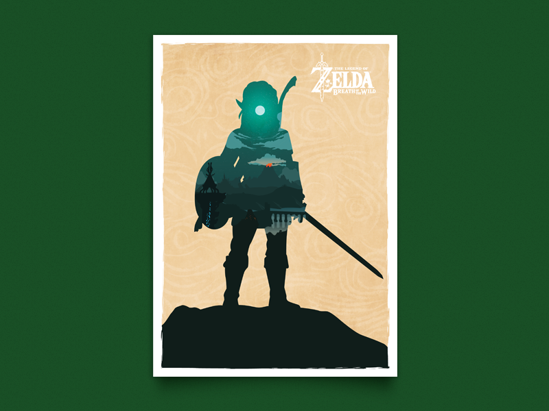 The Legend Of Zelda Breath Of The Wild - Poster game illustration link poster switch zelda