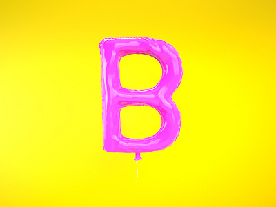 B = Balloon 36 days of type b balloon cinema4d illustration type typography