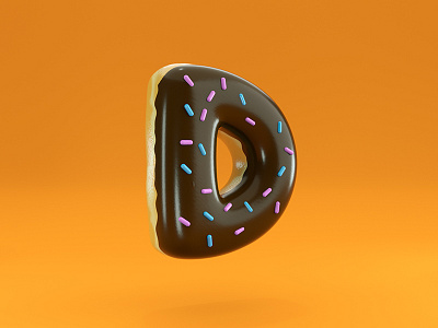 D = Donut 36 days of type cinema4d d donut illustration type typography