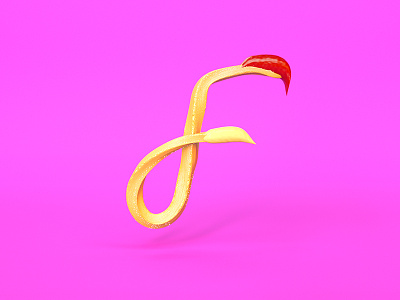 F = French Fries 36 days of type cinema4d f french fries illustration type typography