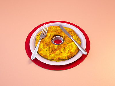 O = Omelette 36 days of type 3d cinema4d illustration o omelette render type typography c4d