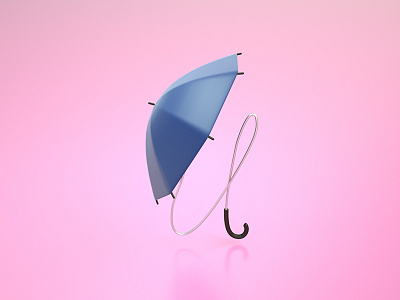 U = Umbrella 36 days of type 3d cinema4d illustration render type typography c4d u umbrella