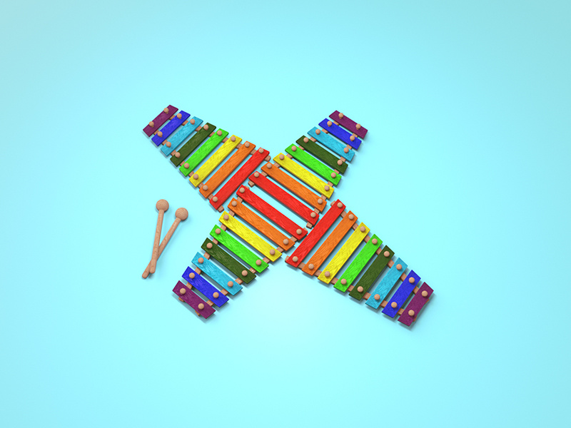 X = Xylophone render 36 days of type x xylophone cinema4d illustration type typography c4d 3d