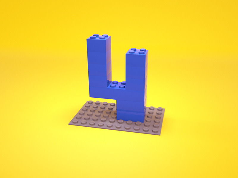 4 = Lego 3d typography c4d type illustration cinema4d lego 4 36 days of type render