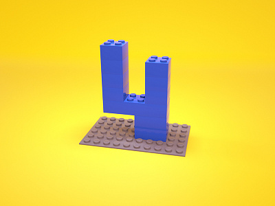 4 = Lego 36 days of type 3d 4 cinema4d illustration lego render type typography c4d