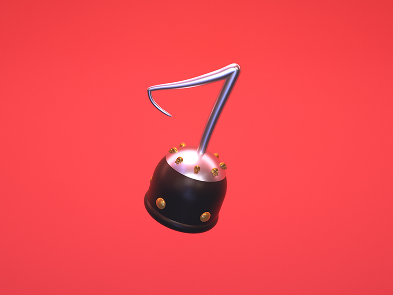 7 = Pirate Hook render 36 days of type 7 pirate hook cinema4d illustration type typography c4d 3d