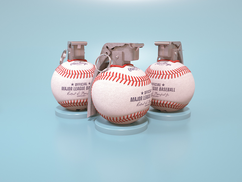 Baseball Grenade ball render mlb baseball grenade cinema4d 3d