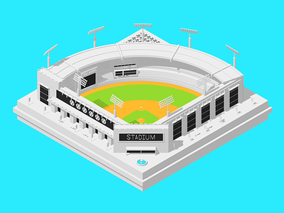 Isometric Baseball Field 3d cinema4d illustration isometric render