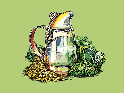 Illustrations for a series of seasonings