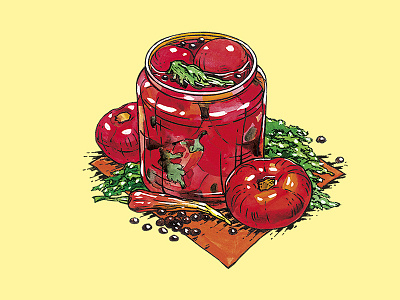 Illustrations for a series of seasonings illustrations seasonings