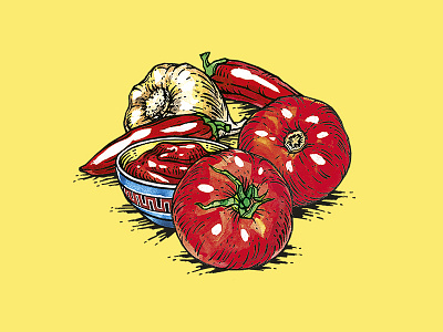 Illustrations for a series of seasonings