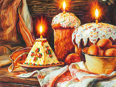 Easter cake cake easter pencils russian dishes