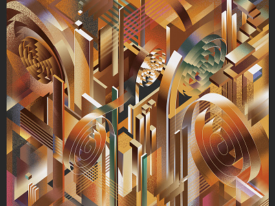 Geometric composition art digital illustration image