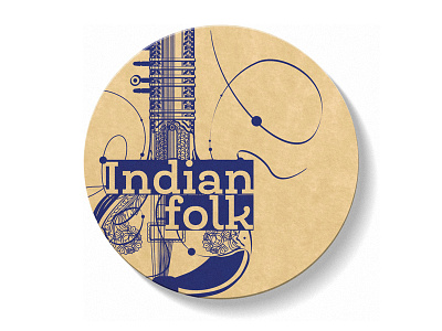 Bierdeckel. Indian folk art digital illustration image