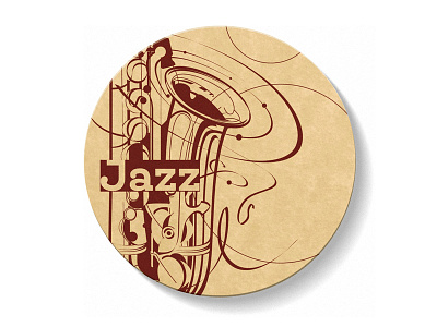 Bierdeckel. Jazz art digital illustration image