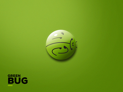 BUG bug closeup design green icon illustration insect light logo nature shadows text texture vector