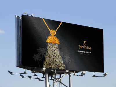 Tanishq banner billboard black branding campaign design illustration illustrator jewel jewelry nature photoshop temple vector