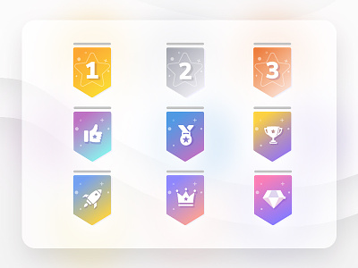 Gamification app badges design gamification gradients icon iconography illustration illustrator ui ux vector web