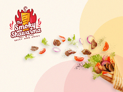shawarma logo branding design food icon logo mockup photoshop restaurant shawarma typography vector