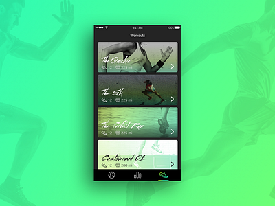 Running App app ios iphone menu mobile run running sport sports ui ux