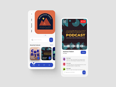 Podcast App Design - concept app clean design dribbbke2022 live minimal music podcast stream ui uiux