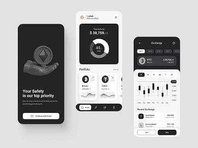 Cryptocurrency App Design - Concept app appdesign bitcoin crypto crypto exchange crypto wallet cryptocurrency cryptocurrency app dribbble2022 ethereum interface investment app minimal ui uiux