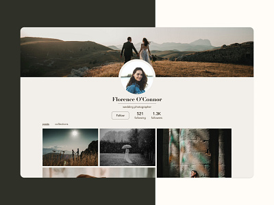 Wedding Photographer User Profile dailyui ui ux