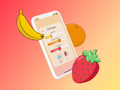 Fruit Game Settings Screen dailyui ui ux