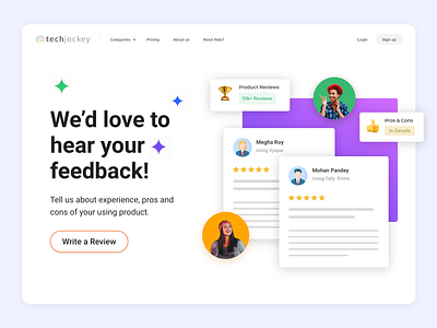 Customer Feedback UI customer customer experience design ecommerce feedback flat illustration interaction design landing page product design ratings review ui web design
