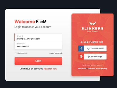 Login/Signup Screen Design