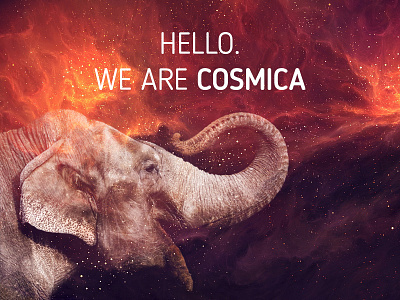 Cosmica says hello! agency cosmic cosmos elephant graphic design hello invite space