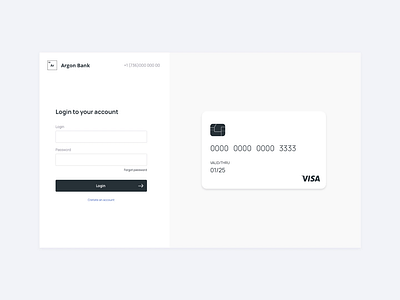 Argon Bank - Login Animation animation clean clear dashboad design finance fintech gif login login page minimal mp4 principle smooth soft ui ux uxui web white