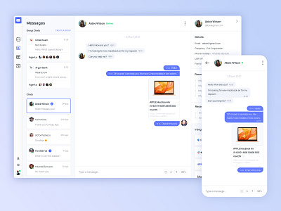 🔥🔥🔥Probably, the best chat panel 🔥🔥🔥 app chat clear dashboard design desktop messenger minimal mobile panel rwd soft software ui ux uxui web