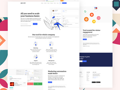 Homepage Design 100daychallenge 100days blue characters clean clear color dayliui design dribbble homepage illustration landing minimal product soft ui ux web white