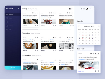 Content Scheduler app clean clear concept content design gradient minimal scheduler sketch ui ux web