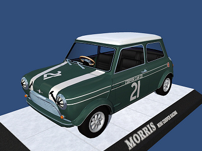 Morris Mini Realtime 21 3d cooper game max maya mini model morris racing stripes unity