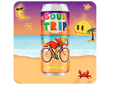 Label - Sour Trip beer branding can design diseño illustration label logo sour beer vector